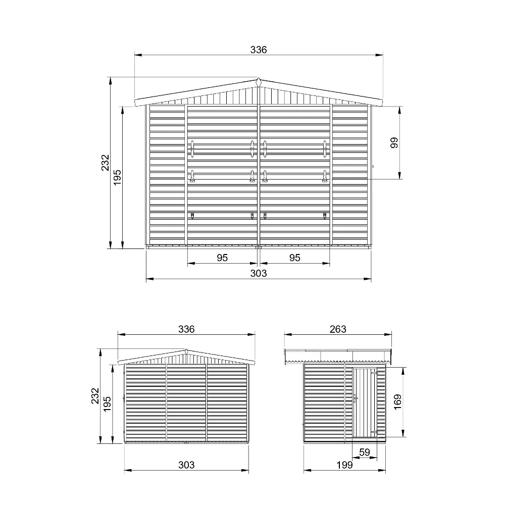 Houten kiosk M150 of buitenbar – 303 x 199 cm – 6 m2 - Afbeelding 6