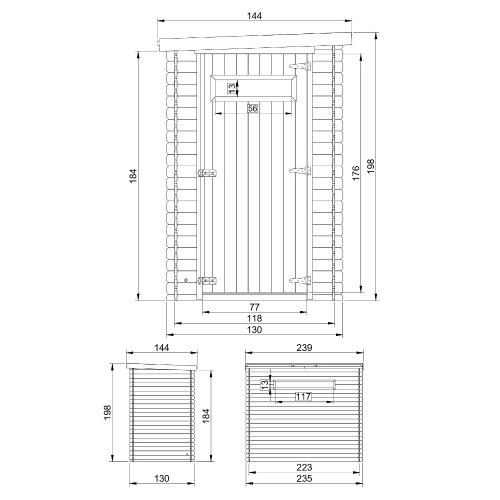 Houten tuinhuis M306A – 130 x 235 cm – 3 m2 - Afbeelding 6