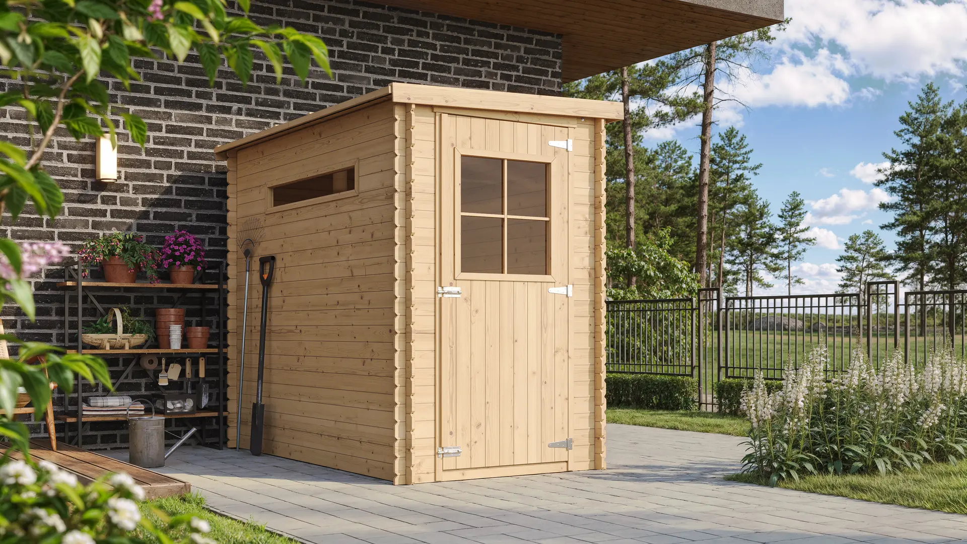 Houten tuinhuis M306 – 130 x 235 cm – 3 m2 - Afbeelding 2