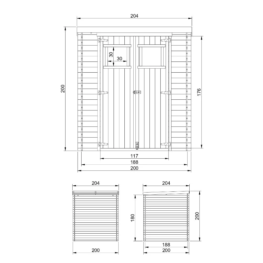 Houten tuinhuis M309 – 200 x 200 cm – 4 m2 - Afbeelding 6