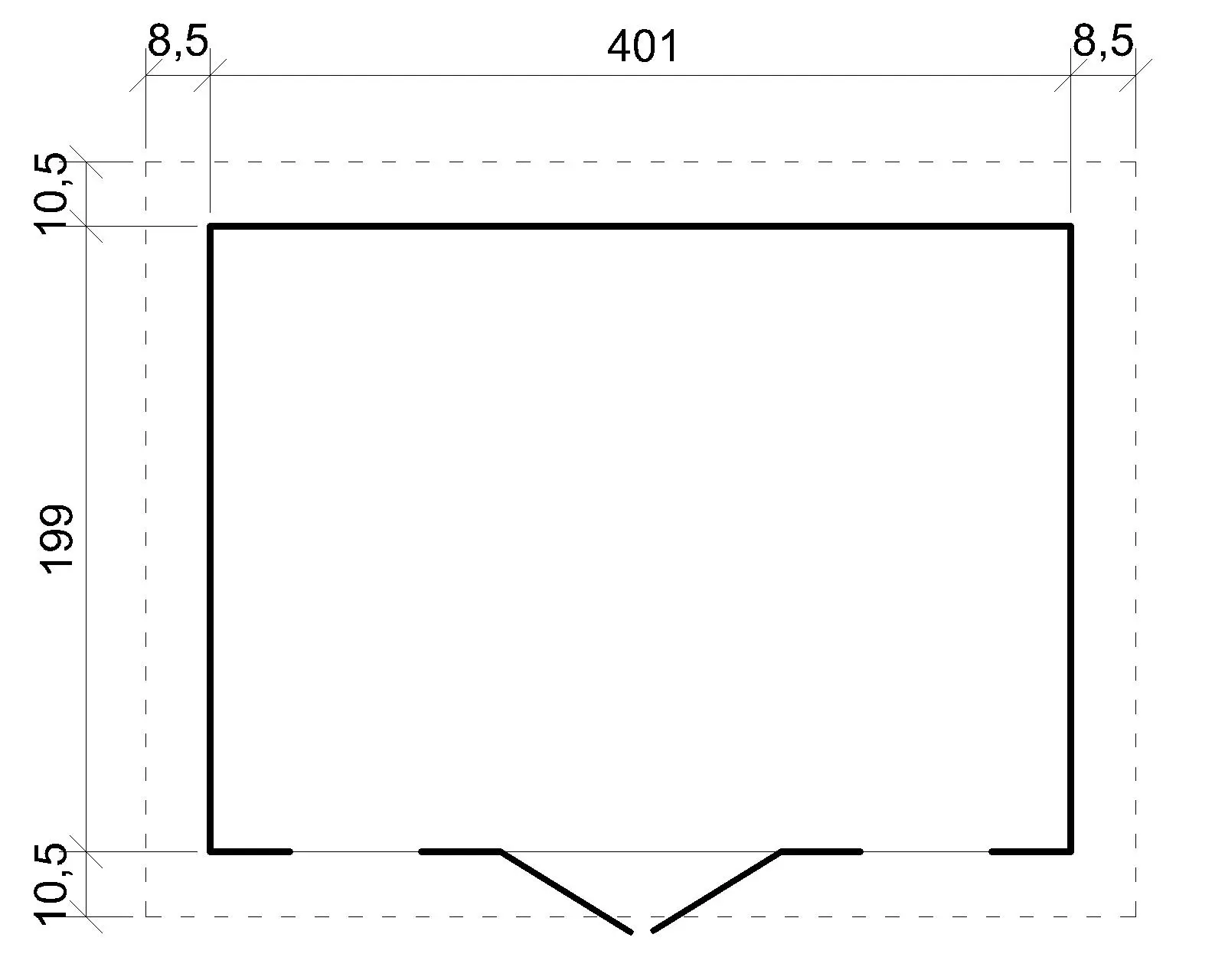Houten tuinhuis M332 – 401 x 199 cm – 8 m2 - Afbeelding 6