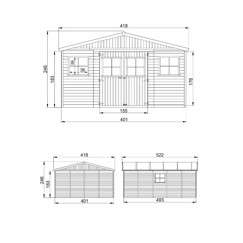 Tuinhuis M333 – 401 x 493 cm – 20 m2 - Afbeelding 5