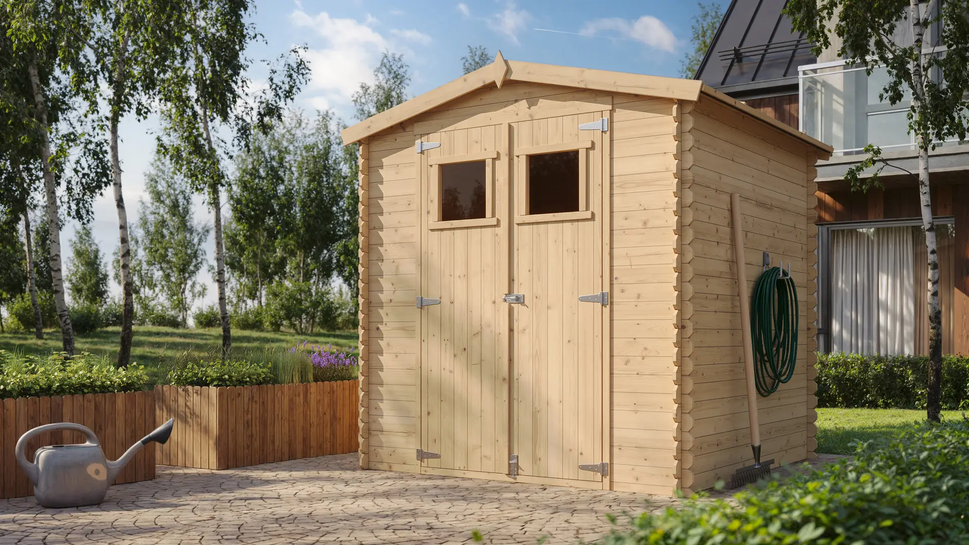 Houten tuinhuis M343 – 200 x 200 cm – 4 m2 - Afbeelding 2