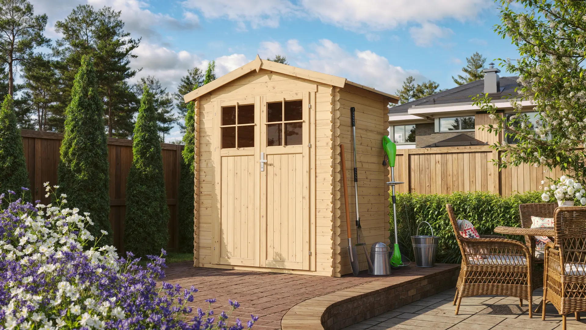 Houten tuinhuis M367F – 180 x 130 cm – 2 m2 - Afbeelding 2