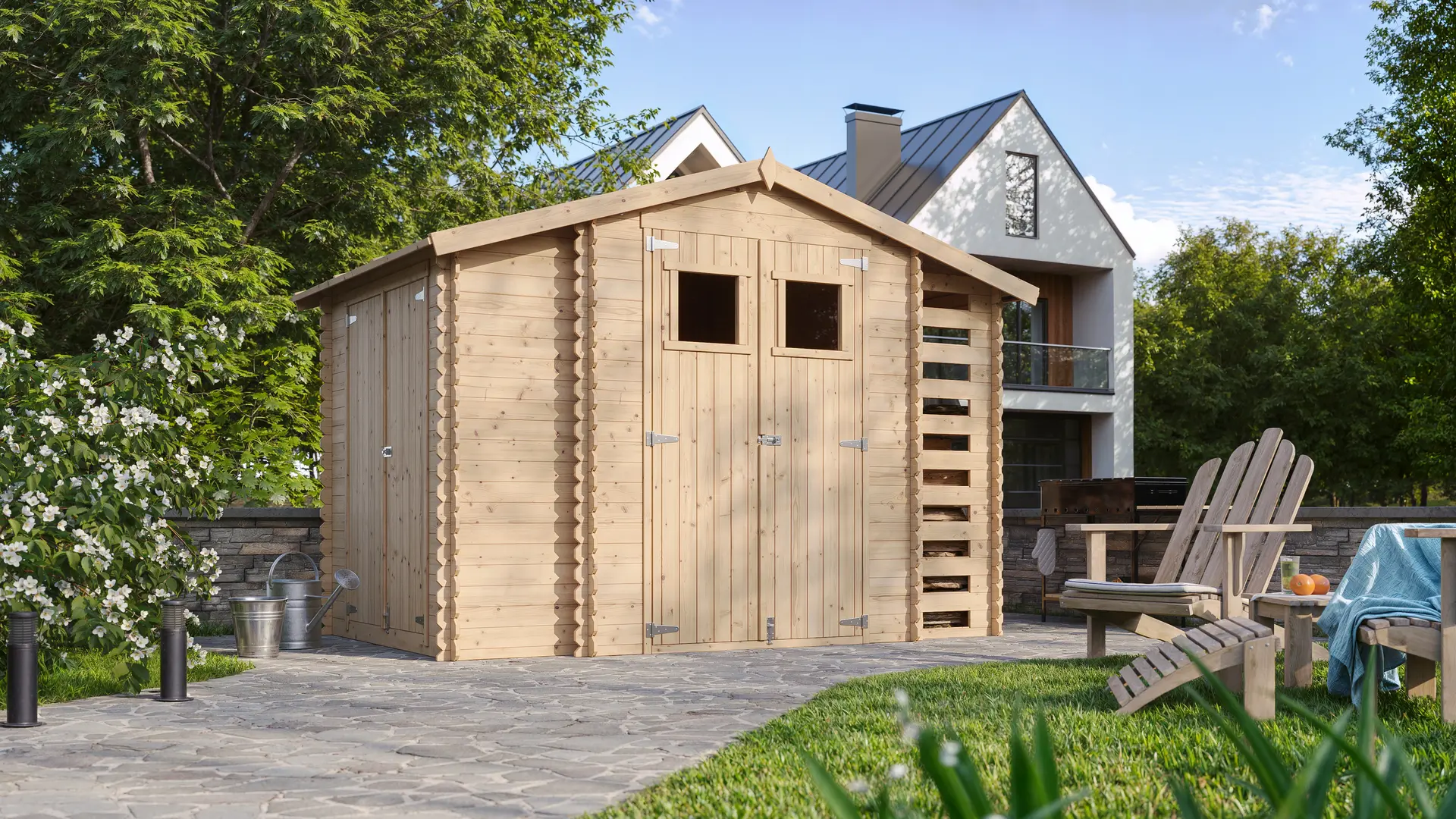 Houten tuinhuis M389 – 312 x 200 cm – 6 m2 - Afbeelding 2