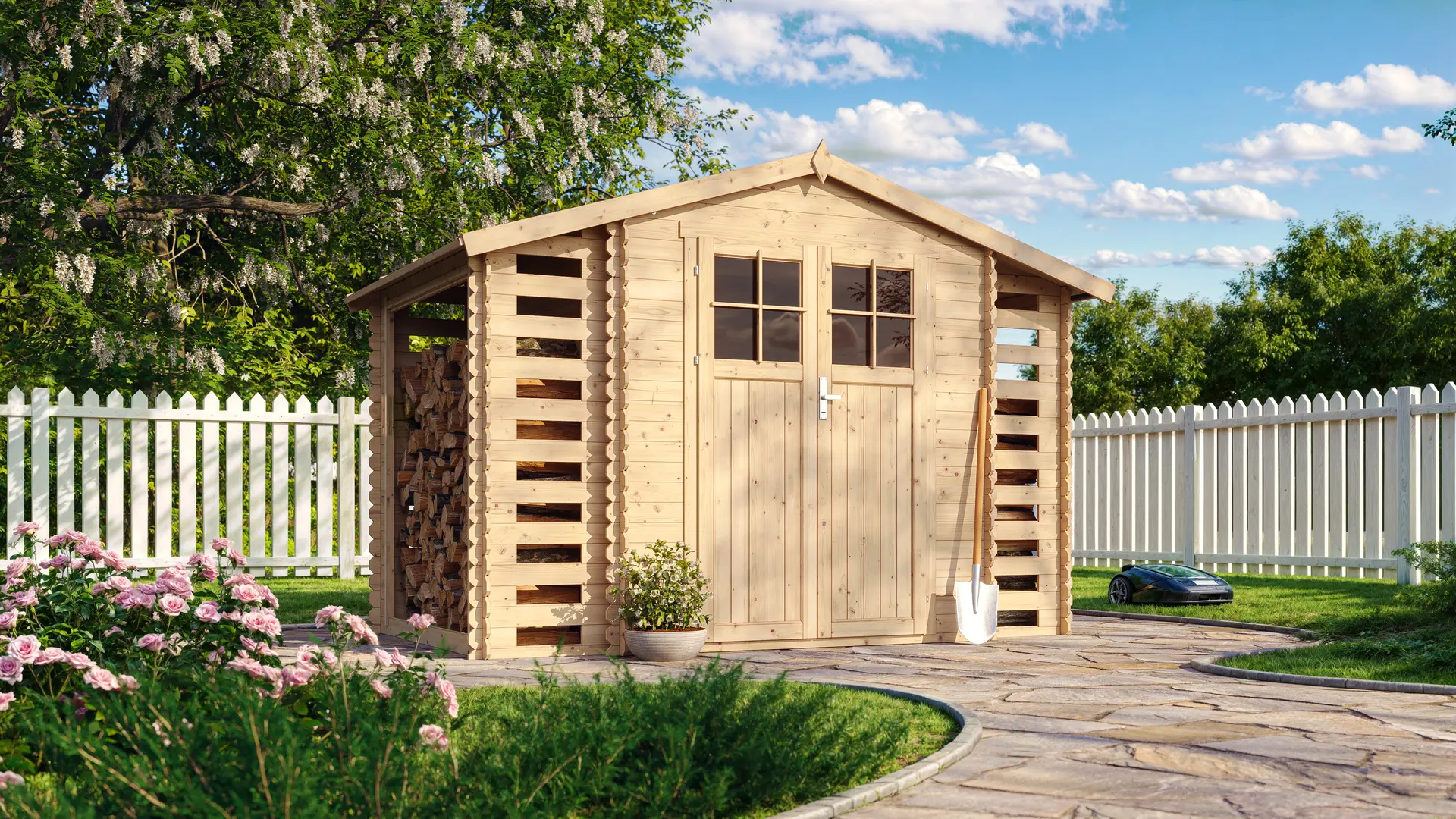 Houten tuinhuis M391F – 312 x 200 cm – 6 m2 - Afbeelding 2