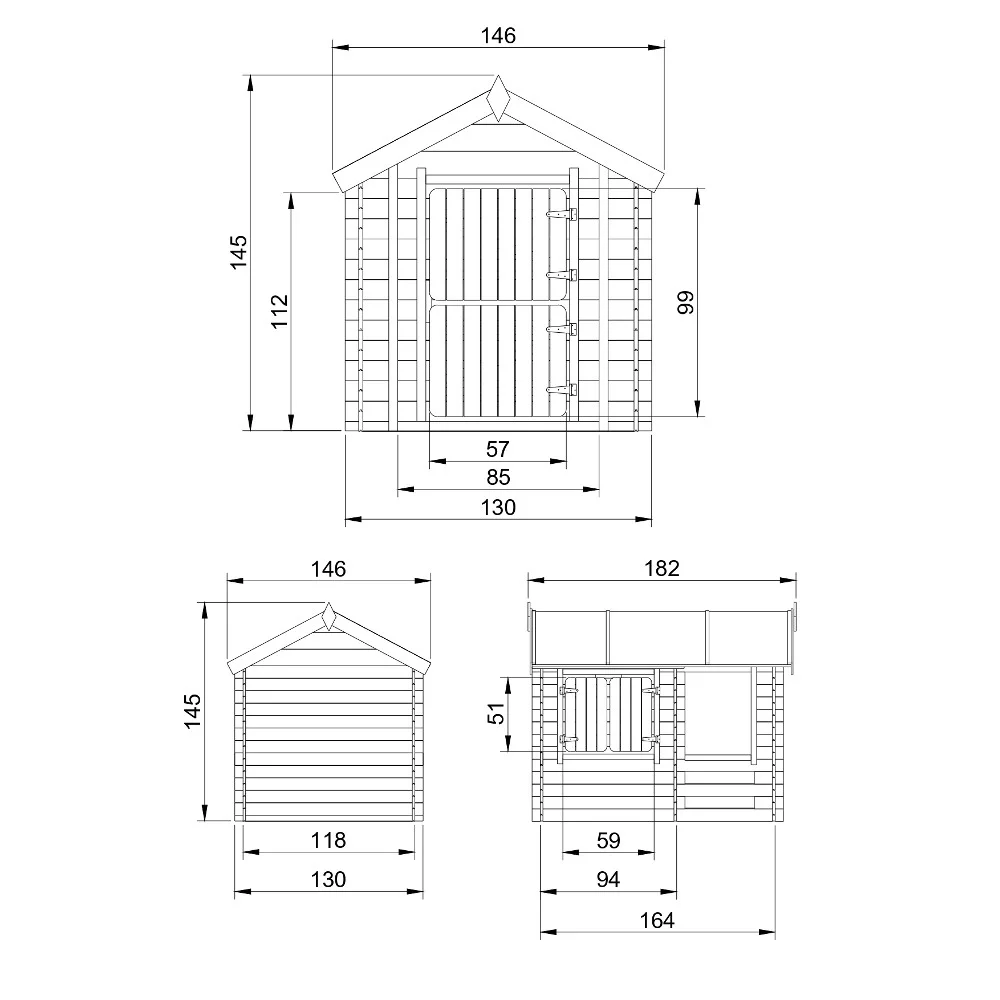 Houten Speelhuis M501 – 130 x 164 cm - Afbeelding 6