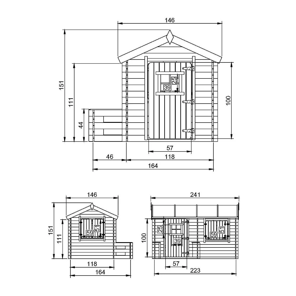 Houten Speelhuis M503 – 223 x 164 cm - Afbeelding 5