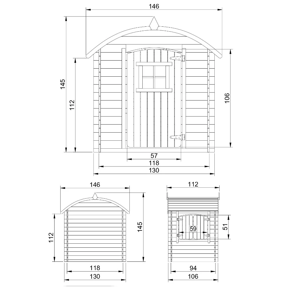 Houten Speelhuis M505 – 130 x 106 cm - Afbeelding 5
