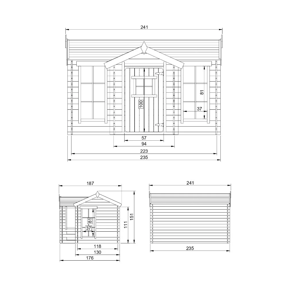 Houten Speelhuis M520 – 176 x 235 cm - Afbeelding 10
