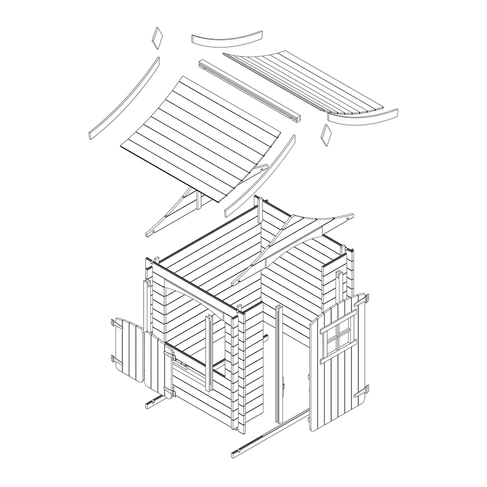 Houten Speelhuis M550 – 130 x 106 cm - Afbeelding 8