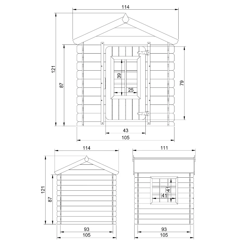 Houten Speelhuis M570 – 105 x 105 cm - Afbeelding 9