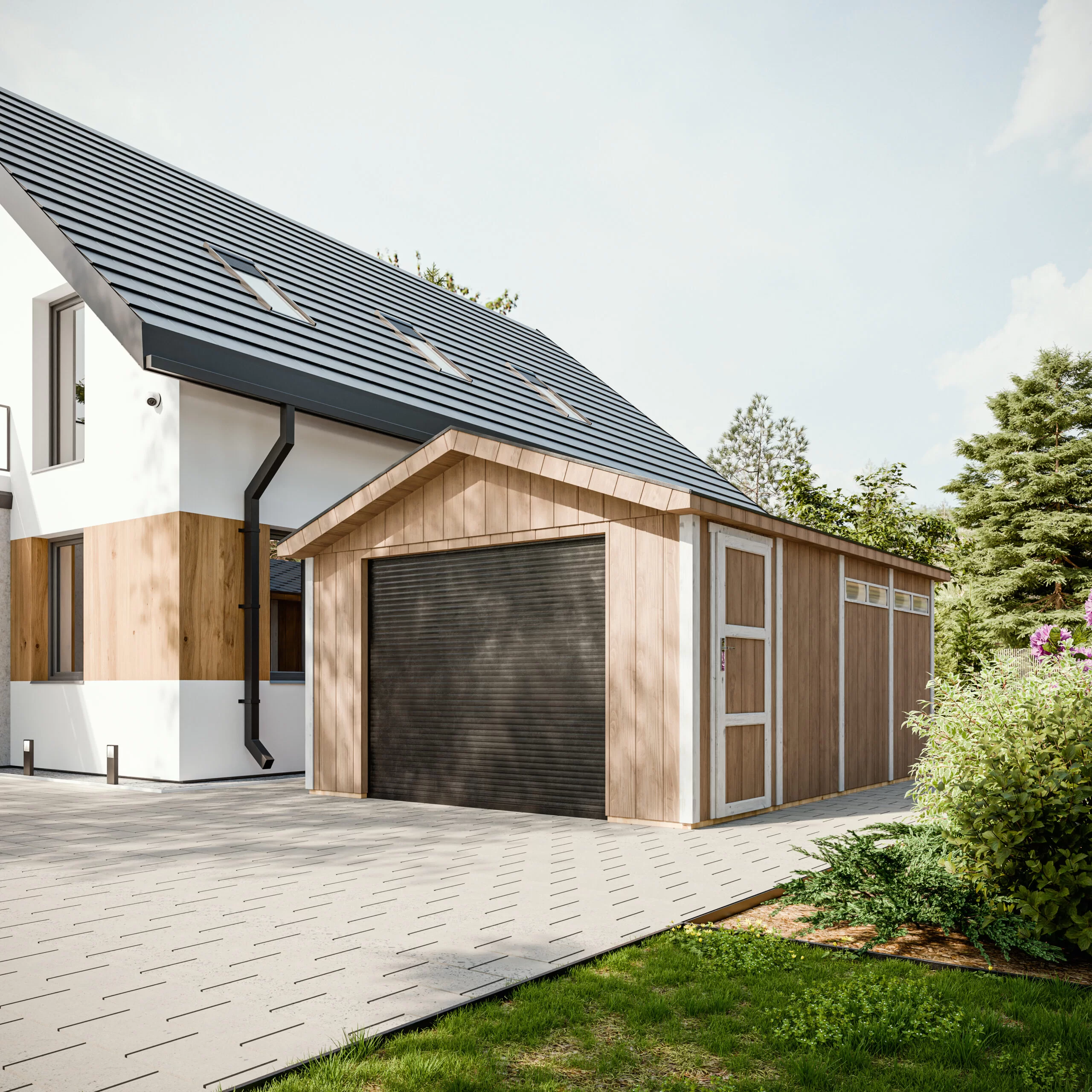 LP® SmartSide® panelen garage M991B – 354 x 486 cm – 17 m2 - Afbeelding 3