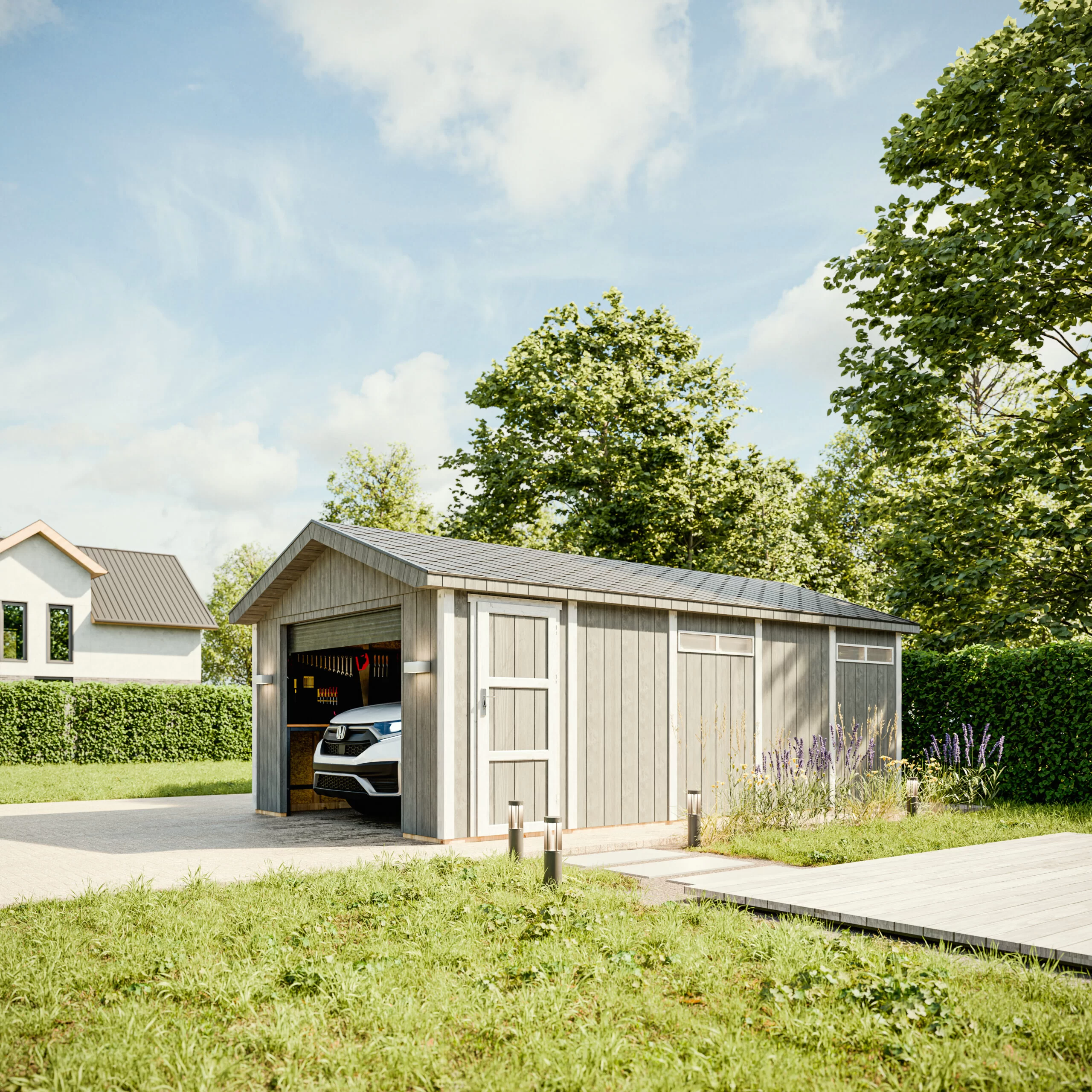 LP® SmartSide® panelen garage M992B – 354 x 604 cm – 21 m2 - Afbeelding 3