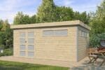 Woodlands Gartenhaus KASUKO XXL 5105AC Blockbohlen – 485×385 cm