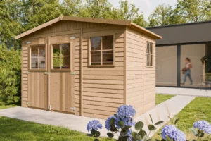 Holz-Gartenhaus M334 Blockbohlen – 303 × 199 cm – 6 m²