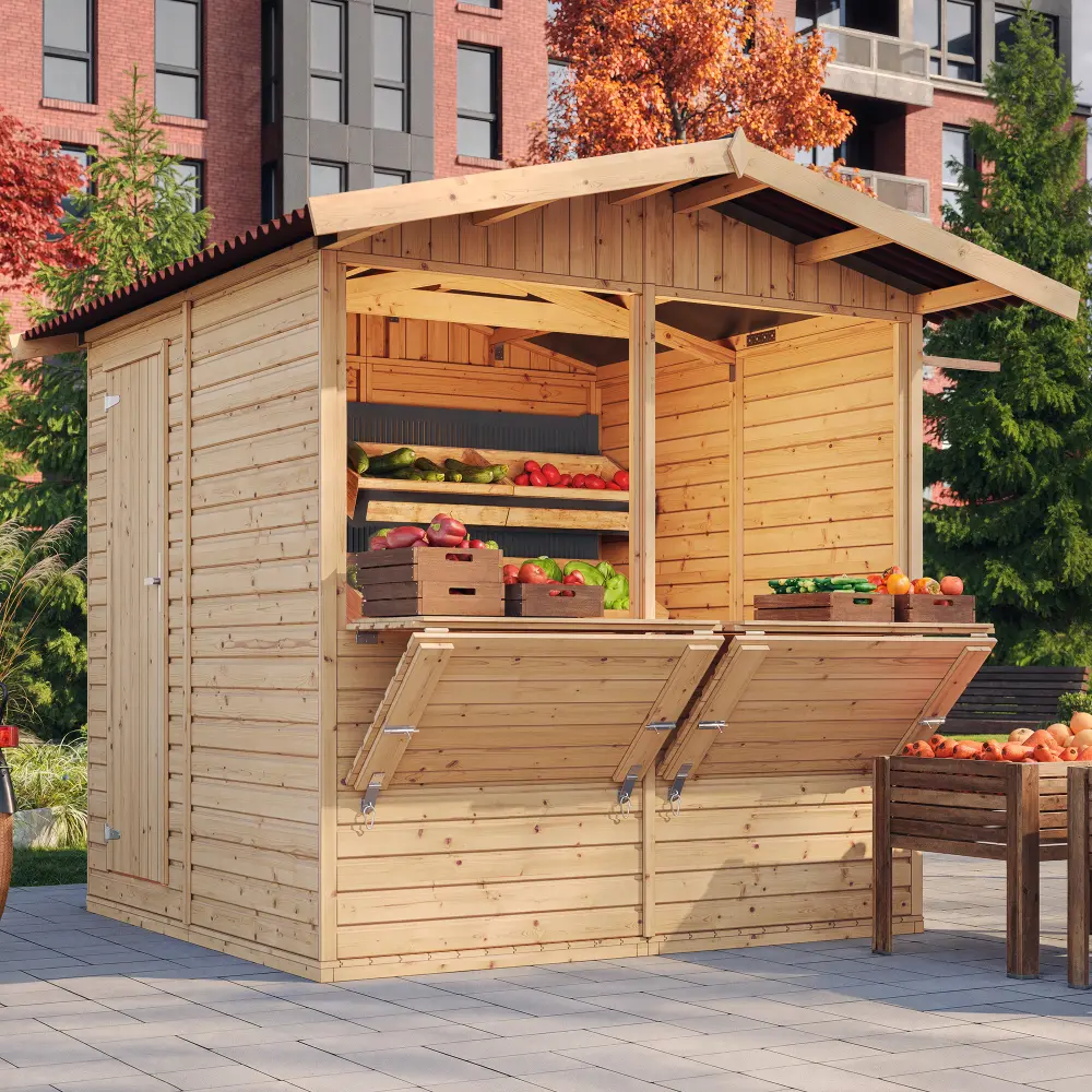 Holz-Kiosk oder Gartenbar M149 – 205 × 199 cm – 4 m²