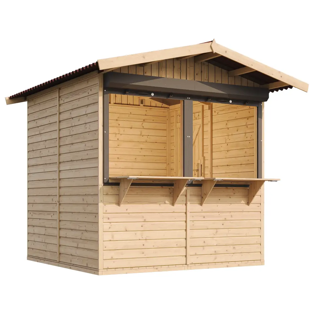 Holz-Kiosk oder Gartenbar M149Z – 205 × 199 cm – 4 m² – Bild 4