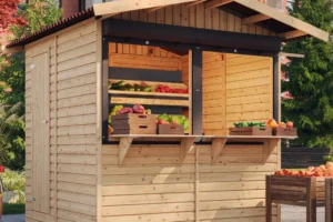 Holz-Kiosk oder Gartenbar M149Z – 205 × 199 cm – 4 m²