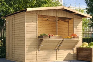 Holz-Kiosk oder Gartenbar M150 – 303 × 199 cm – 6 m²