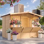 Holz-Kiosk oder Gartenbar M150A – 303 × 199 cm – 6 m²
