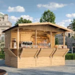 Holz-Kiosk oder Gartenbar M150B – 303 × 199 cm – 6 m²