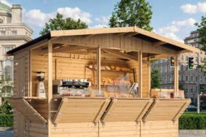 Holz-Kiosk oder Gartenbar M150B – 303 × 199 cm – 6 m²