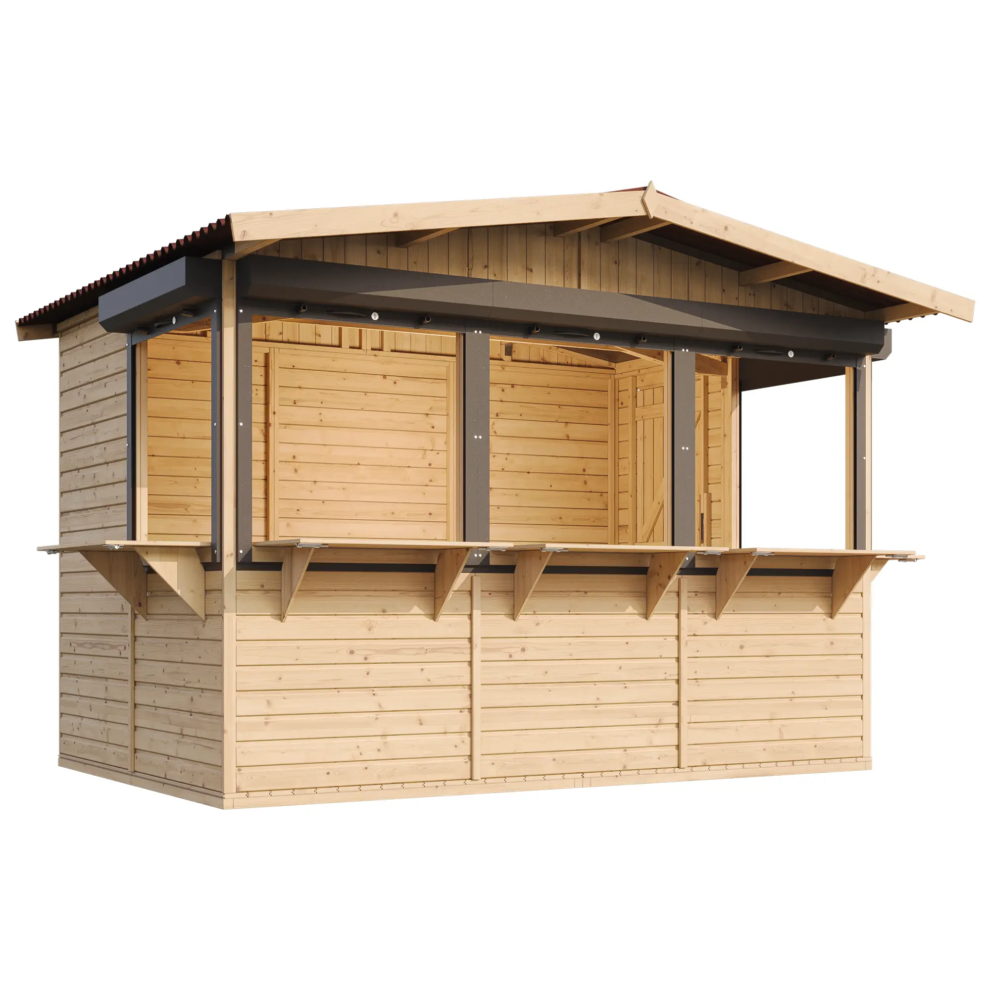 Holz-Kiosk oder Gartenbar M150BZ – 303 × 199 cm – 6 m² – Bild 5