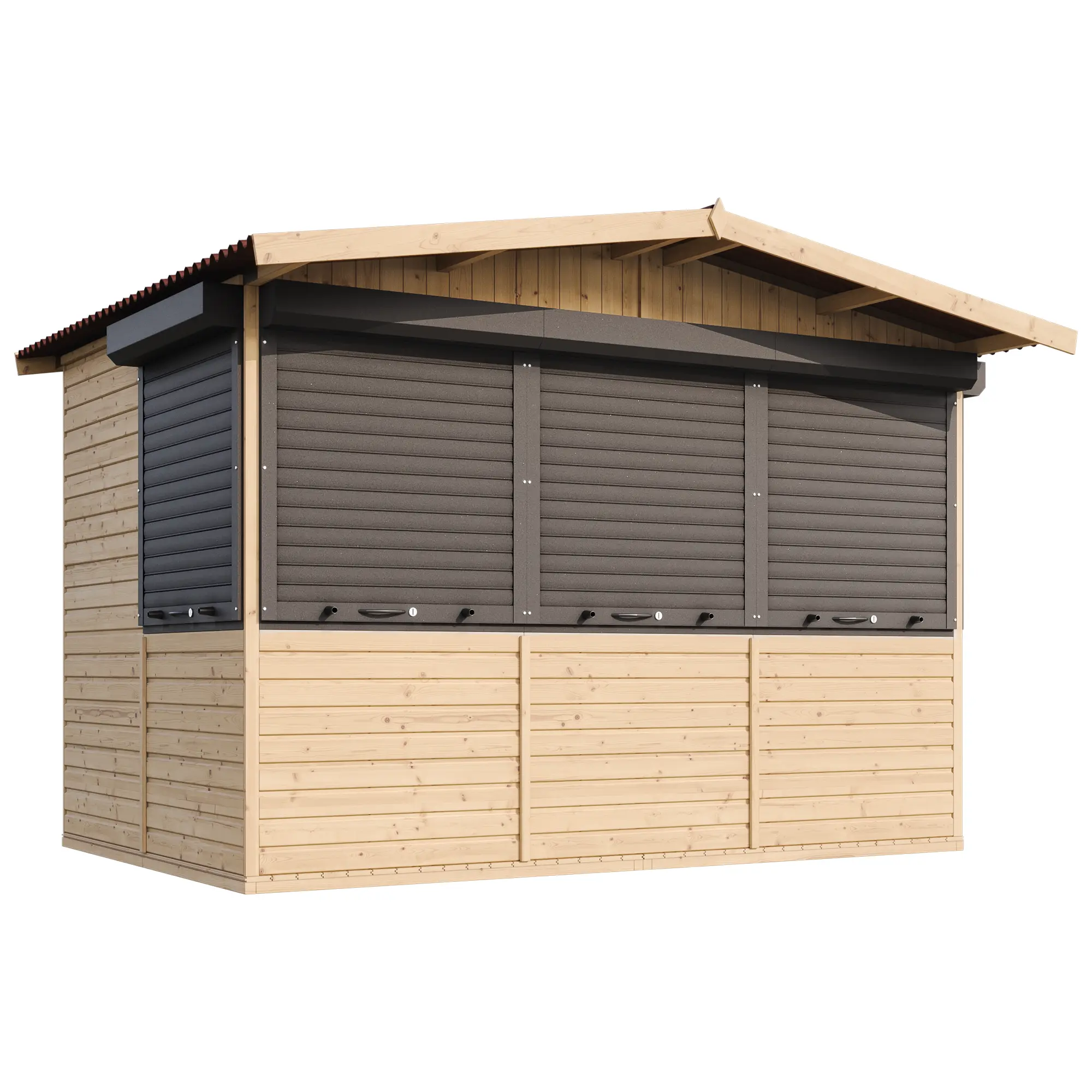 Holz-Kiosk oder Gartenbar M150BZ – 303 × 199 cm – 6 m² – Bild 4