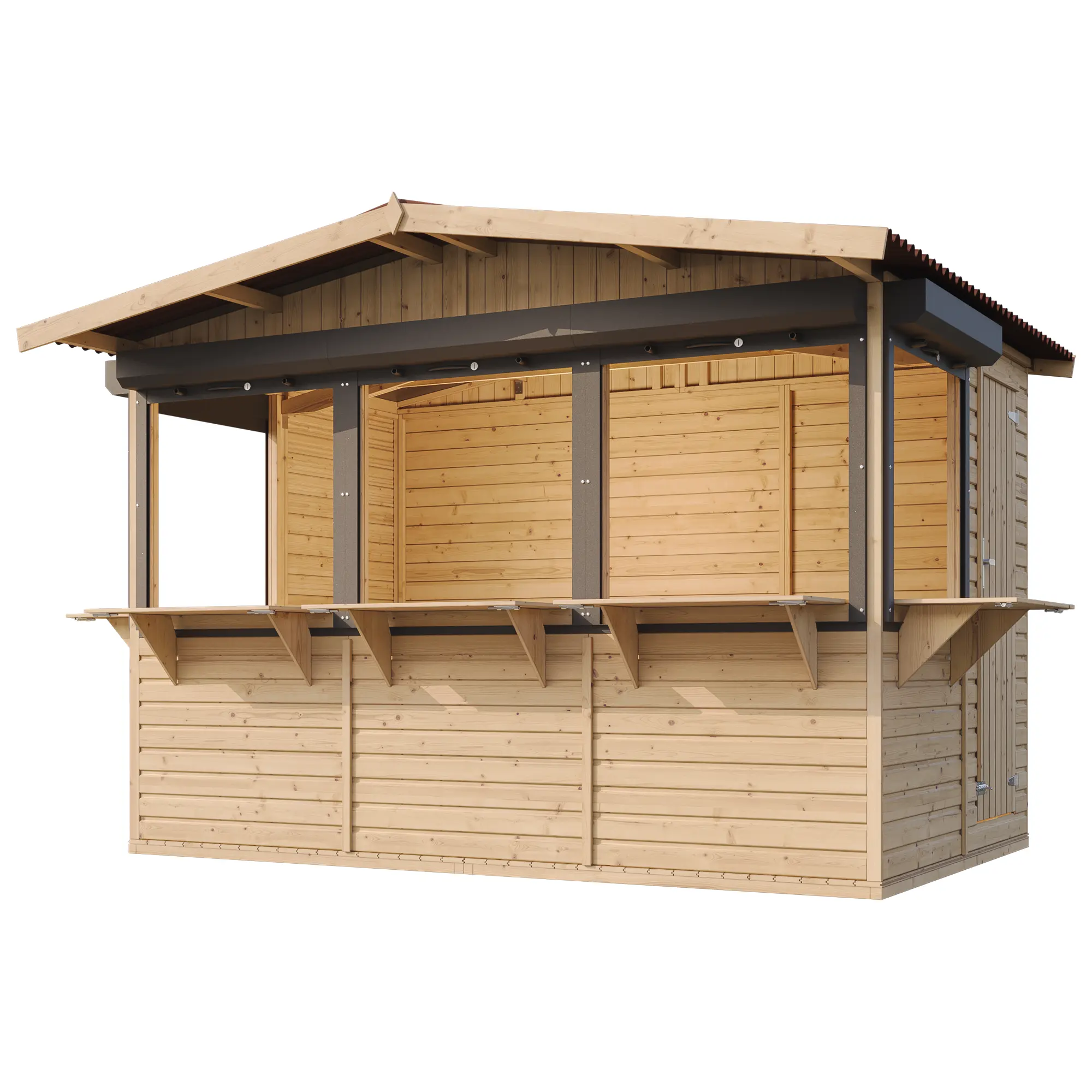 Holz-Kiosk oder Gartenbar M150BZ – 303 × 199 cm – 6 m² – Bild 2