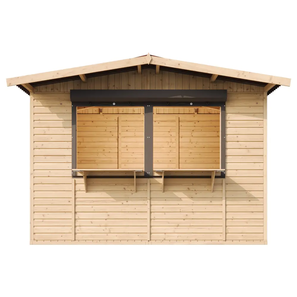 Holz-Kiosk oder Gartenbar M150Z – 303 × 199 cm – 6 m² – Bild 3