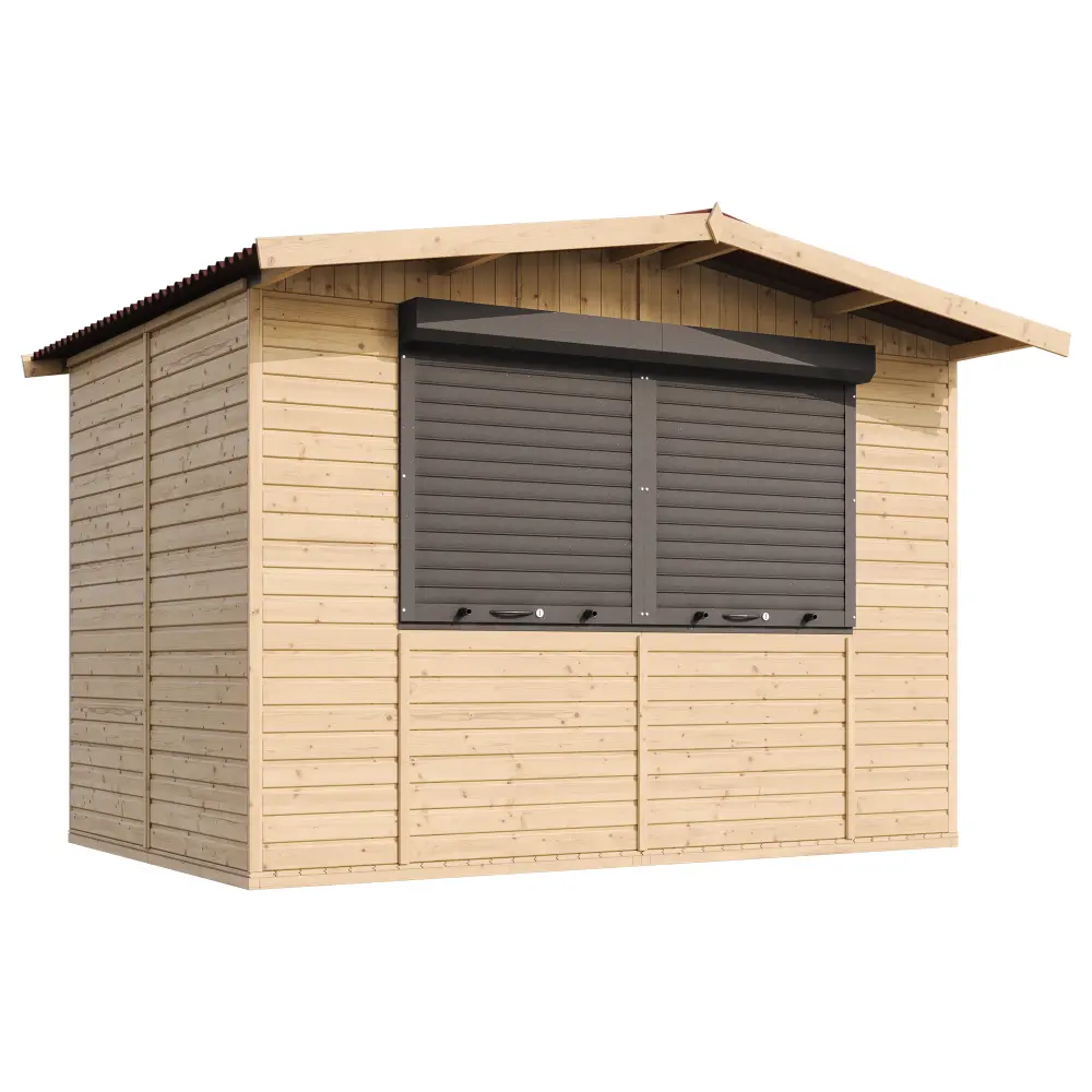 Holz-Kiosk oder Gartenbar M150Z – 303 × 199 cm – 6 m² – Bild 4