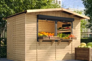 Holz-Kiosk oder Gartenbar M150Z – 303 × 199 cm – 6 m²