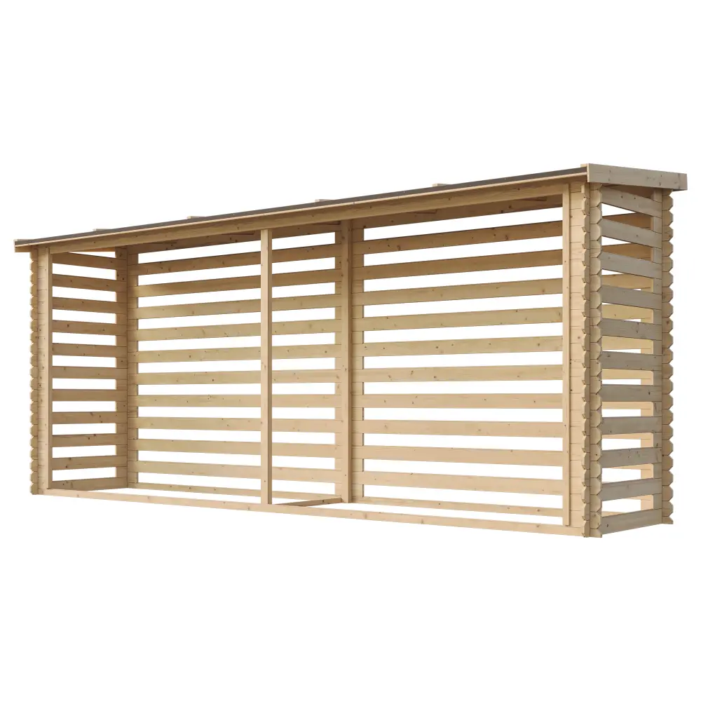 Brennholzlager M203 / Holzunterstand – 456 × 100 cm – 7 m³ – Bild 2