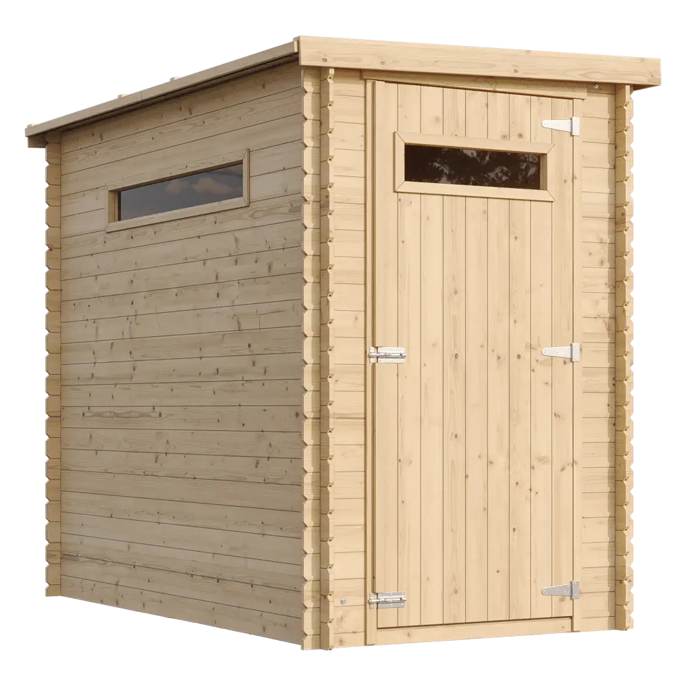 Holz-Gartenhaus M306A Blockbohlen – 130 × 235 cm – 3 m²