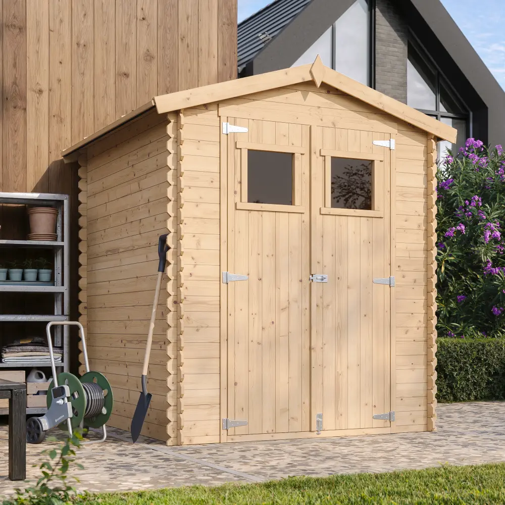 Holz-Gartenhaus M320 Blockbohlen – 180 × 180 cm – 3 m² – Bild 3