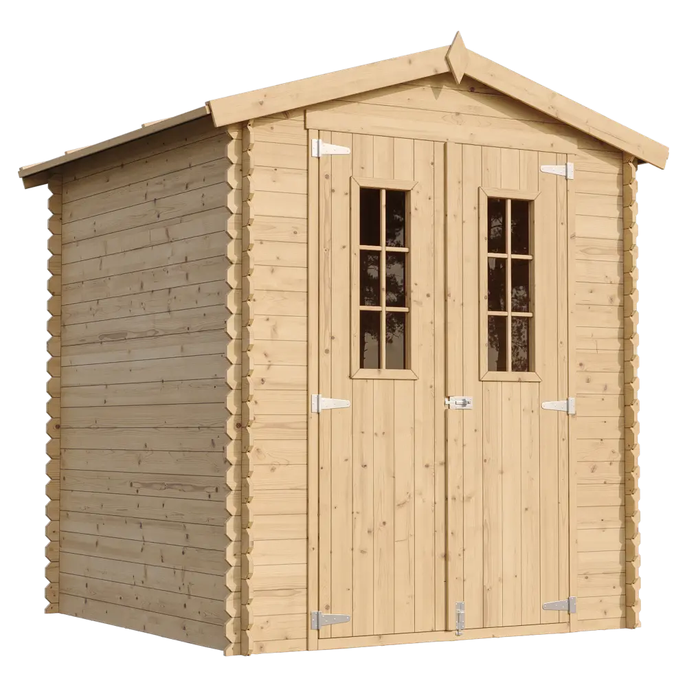 Holz-Gartenhaus M320C Blockbohlen – 180 × 180 cm – 3 m²