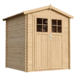 Holz-Gartenhaus M320F Blockbohlen – 180 × 180 cm – 3 m²