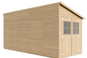 Holz-Gartenhaus M341A Blockbohlen – 201 × 493 cm – 10 m²