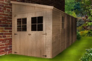 Holz-Gartenhaus M341 Blockbohlen – 201 × 493 cm – 10 m²