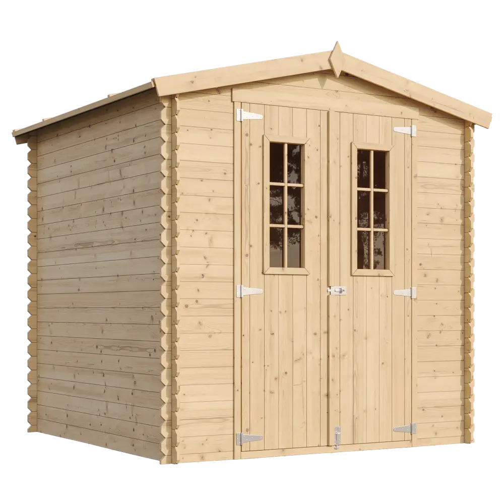 Holz-Gartenhaus M343C Blockbohlen – 200 × 200 cm – 4 m²