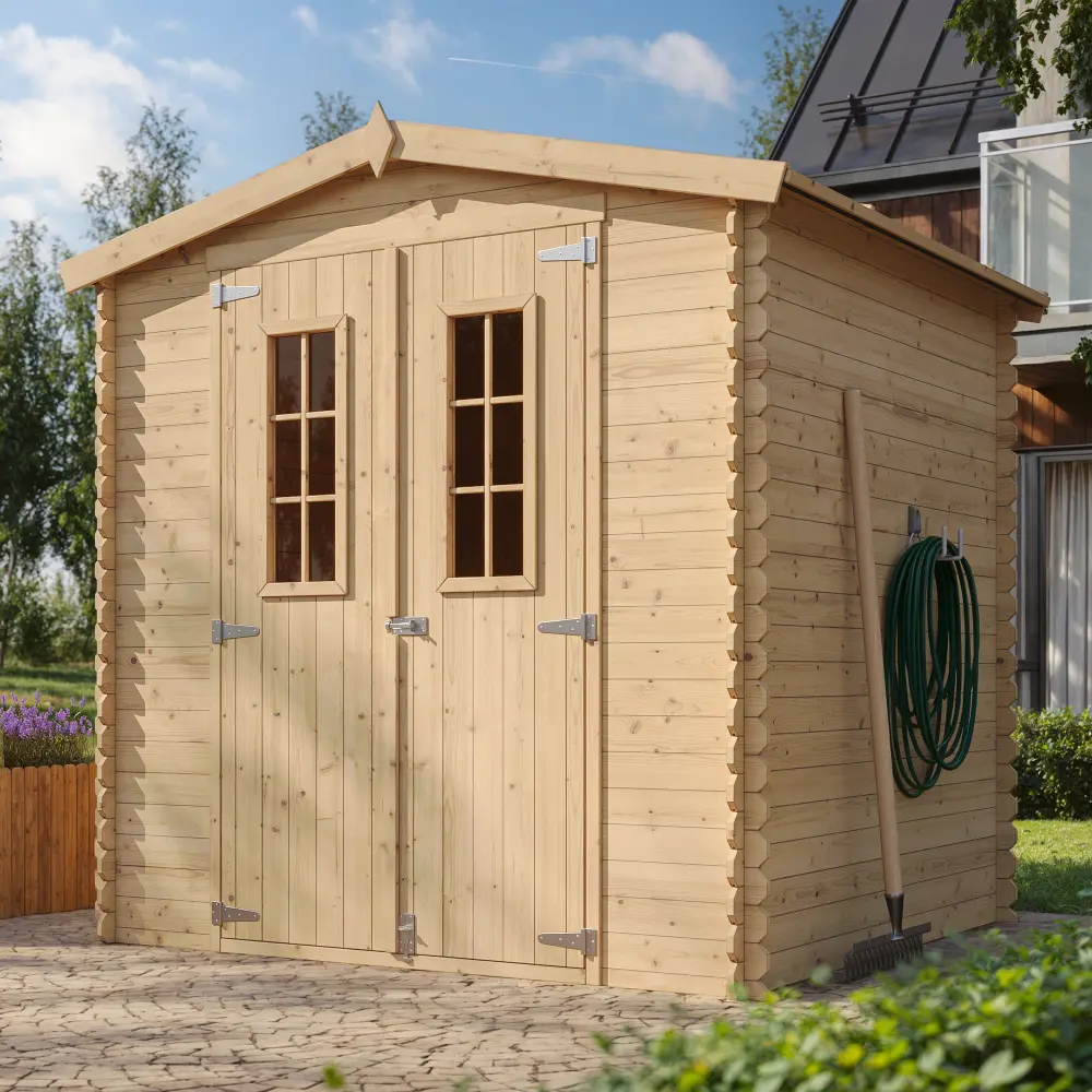 Holz-Gartenhaus M343C Blockbohlen – 200 × 200 cm – 4 m² – Bild 2