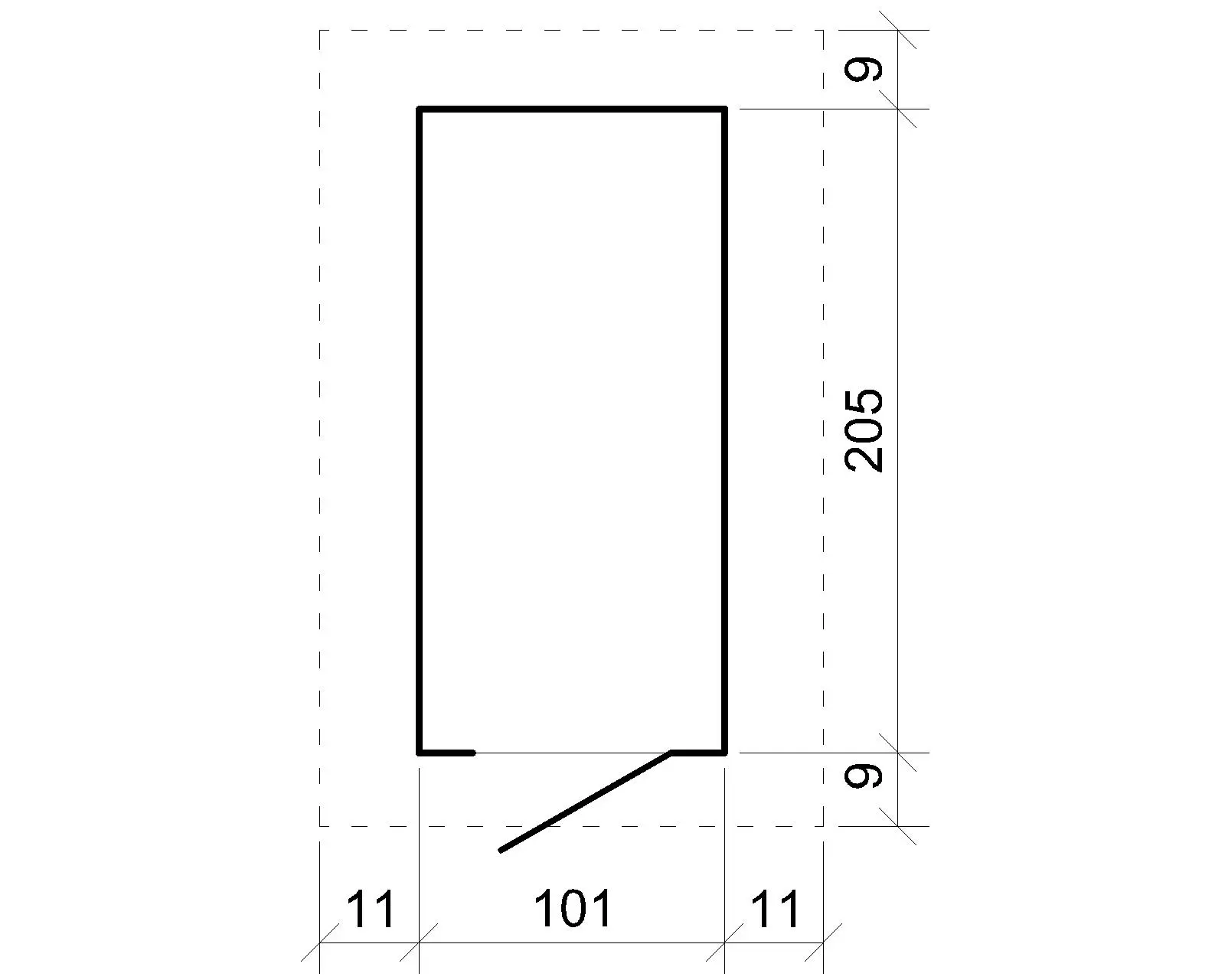 Holz-Geräteschuppen M348A – 205 × 101 cm – 2 m² – Bild 5