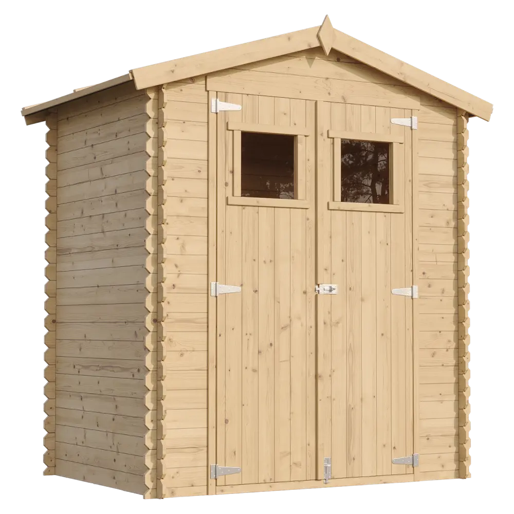 Holz-Gartenhaus M367 Blockbohlen – 180 × 130 cm – 2 m²