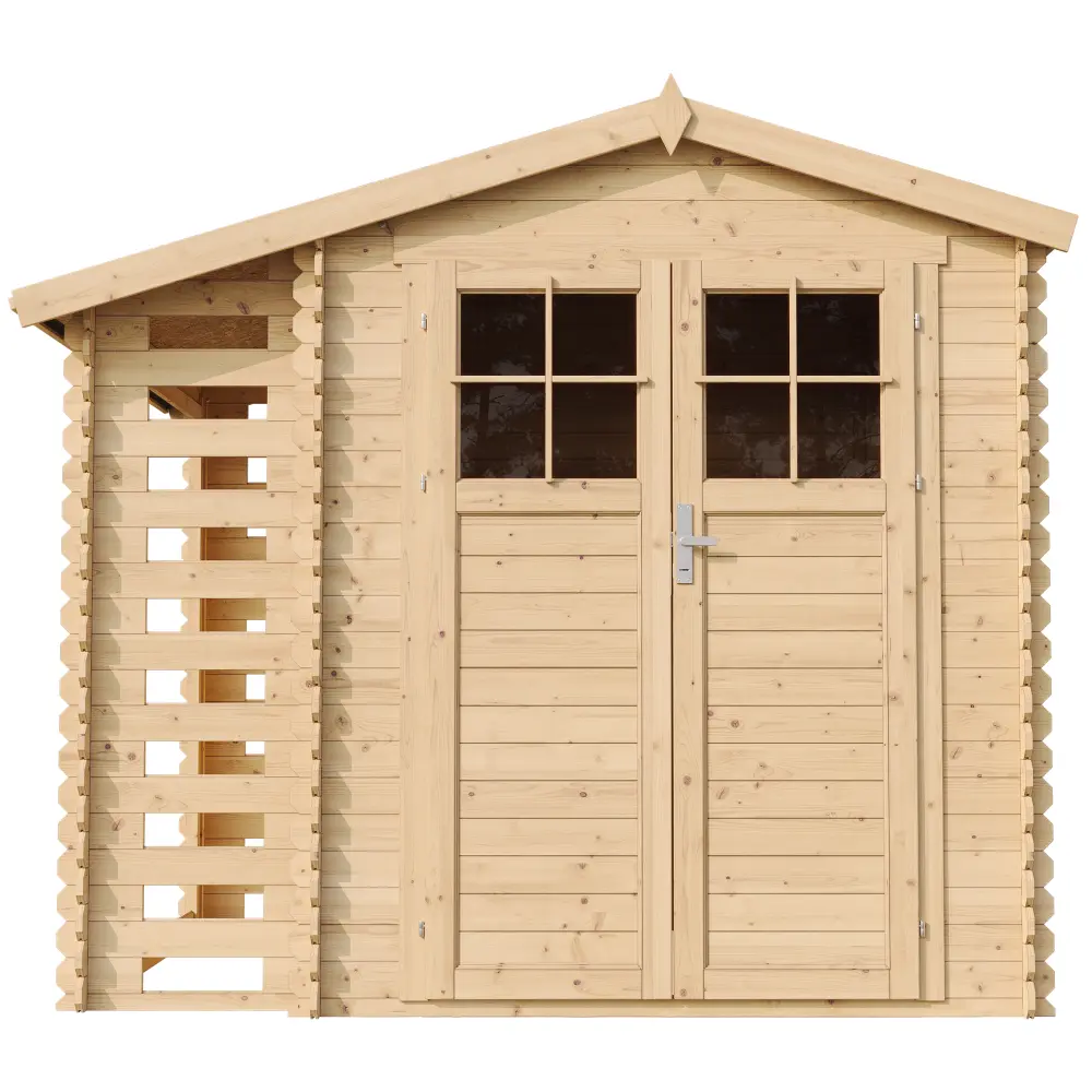 Holz-Gartenhaus M386F Blockbohlen – 256 × 200 cm – 5 m² – Bild 4