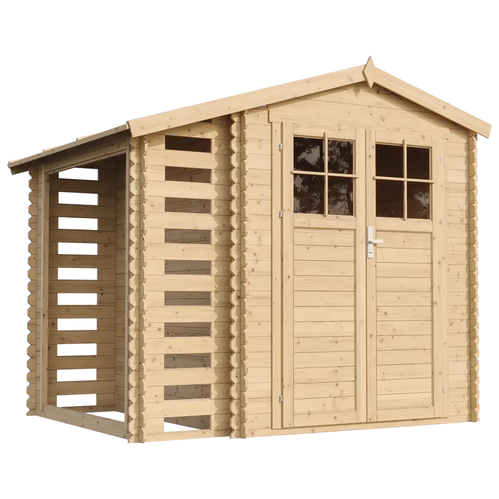 Holz-Gartenhaus M386F Blockbohlen – 256 × 200 cm – 5 m²