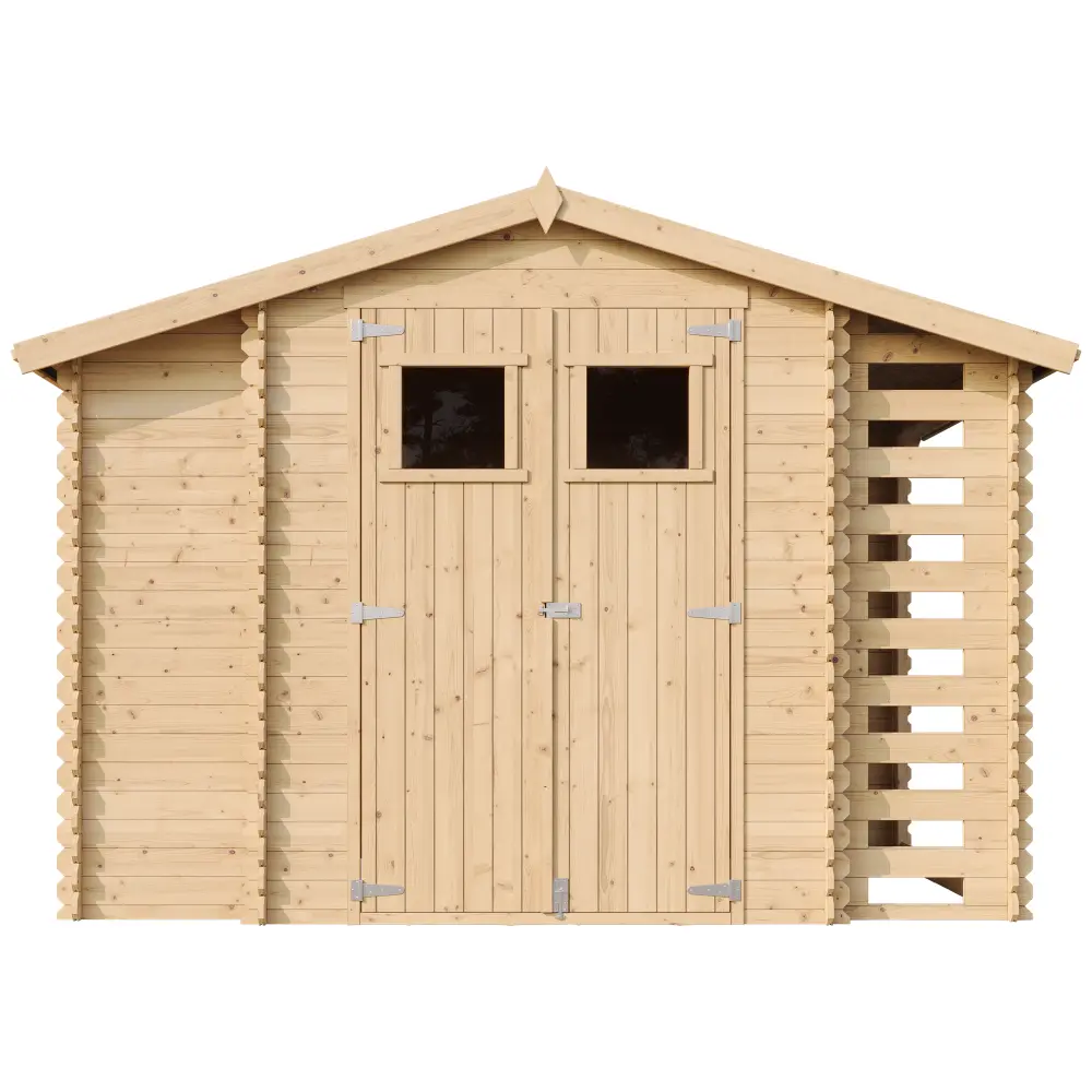 Holz-Gartenhaus M389 Blockbohlen – 312 × 200 cm – 6 m²