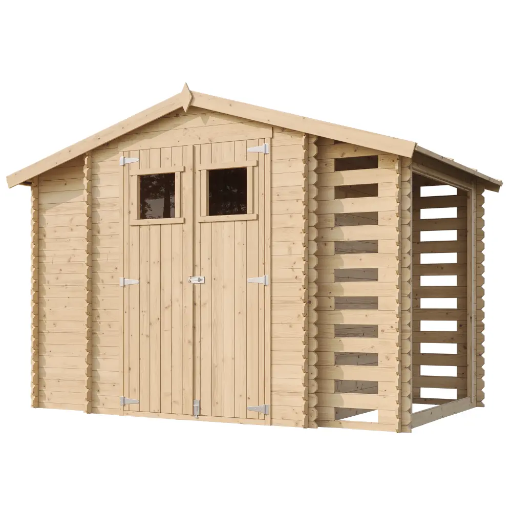 Holz-Gartenhaus M389 Blockbohlen – 312 × 200 cm – 6 m² – Bild 3