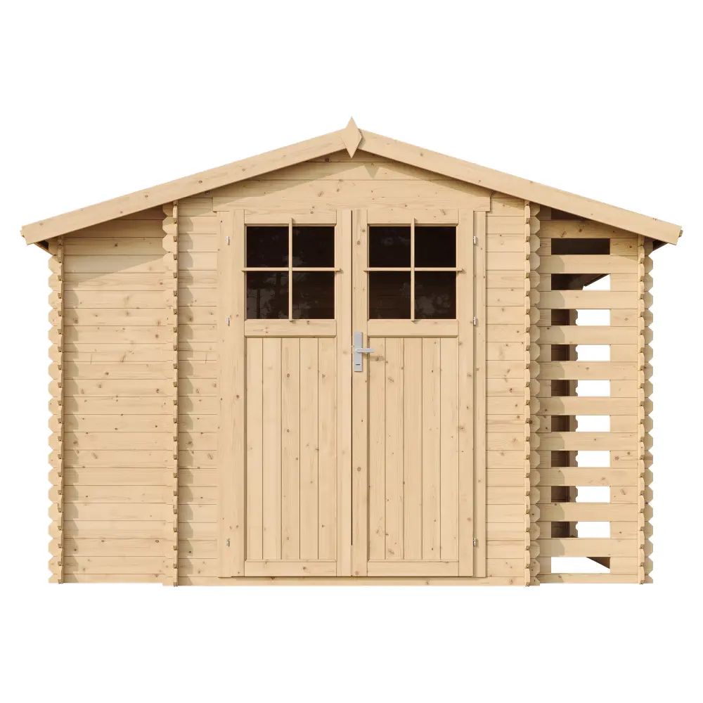 Holz-Gartenhaus M389F Blockbohlen – 312 × 200 cm – 6 m²