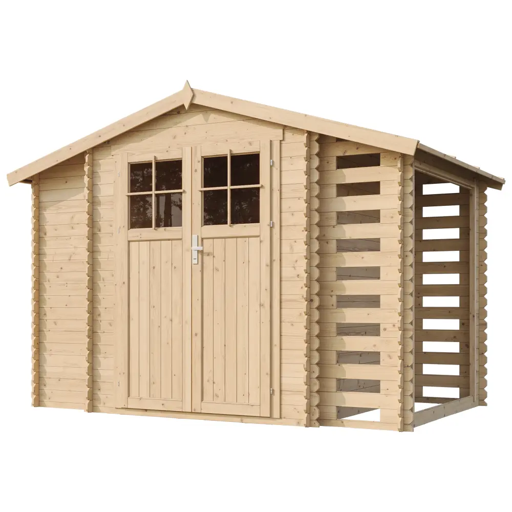 Holz-Gartenhaus M389F Blockbohlen – 312 × 200 cm – 6 m² – Bild 3